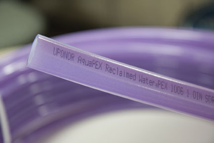 Uponor’s new AquaPEX Reclaimed Water tubing helps residential and commercial structures meet LEED® or National Green Building Standard™ points.