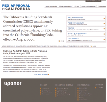 California PEX Microsite